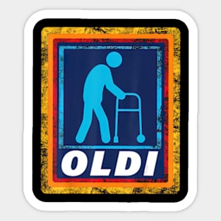 Vintage Oldi Folding Walker Fathers Day Sticker